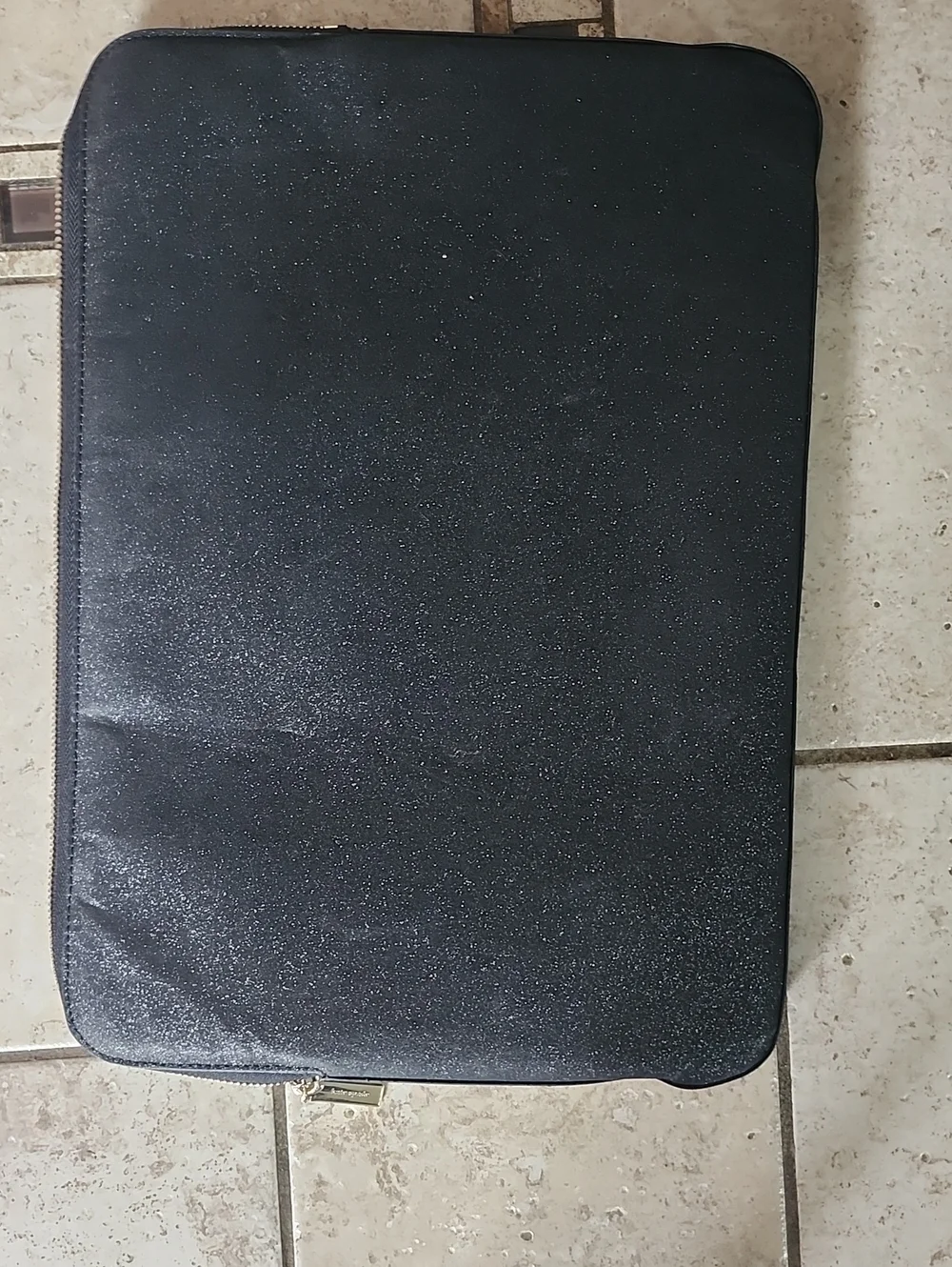 kate spade Black Glitter Saffiano Leather Laptop Sleeve